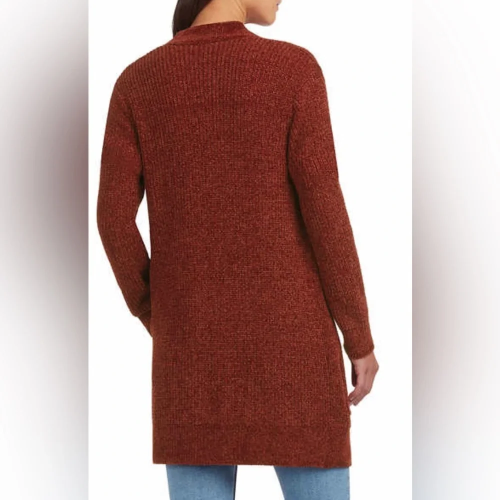 Women’s Long Cardigan Matty M Chenille Sweater w/ Pockets Size M, L, XL, XXL Red